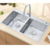 Bồn rửa chén 2 hộc inox 304 cao cấp (Tặng rổ + xả chậu)