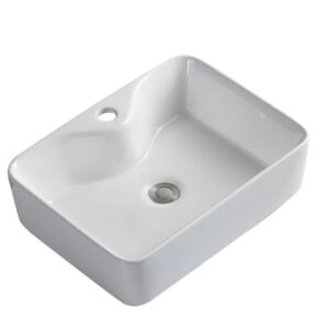 Chậu Lavabo Sứ Trắng Chữ Nhật Đặt Bàn 480x370x130mm