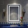 Gương Led Cảm Ứng Đứng Viền Nhôm Bạc 50x70cm
