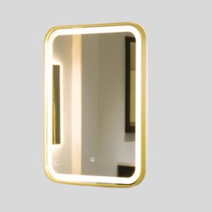 Gương Led Cảm Ứng Đứng Viền Nhôm Vàng 50x70cm