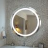 Gương Đèn Led Cảm Ứng Tròn Viền Nhôm Bạc 60x60cm