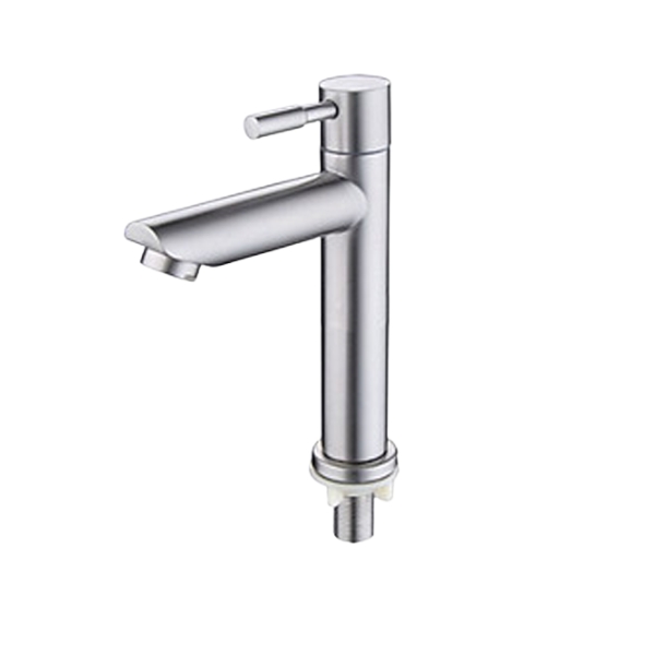 Vòi Lavabo lạnh 2 tấc ống tròn Inox 304