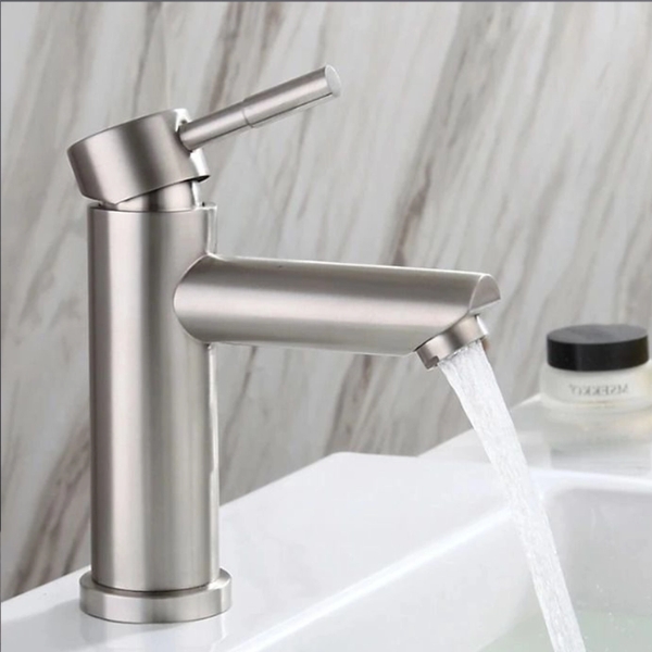 Vòi Lavabo lạnh 2 tấc ống tròn Inox 304