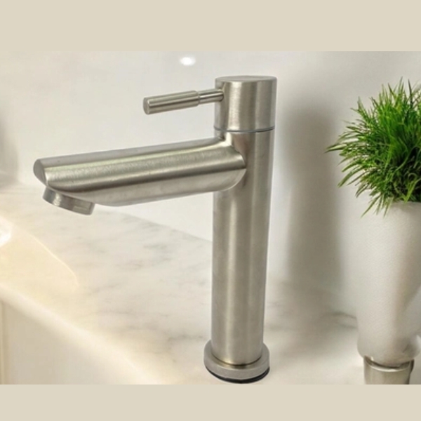 Vòi Lavabo lạnh 2 tấc ống tròn Inox 304