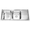 Chậu Rửa Chén 2 Ngăn 1 Cánh 105x45 Inox 304